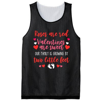 Valentines Day Pregnancy Announcement Baby Reveal Mom Mesh Reversible Basketball Jersey Tank