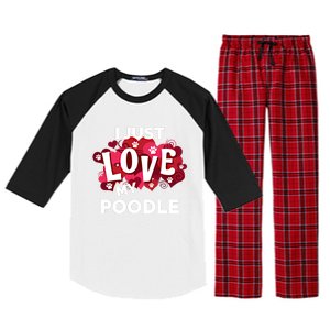 Valentine's Day Poodle Dog Love Gift Meaningful Gift Raglan Sleeve Pajama Set