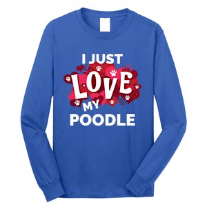 Valentine's Day Poodle Dog Love Gift Meaningful Gift Long Sleeve Shirt