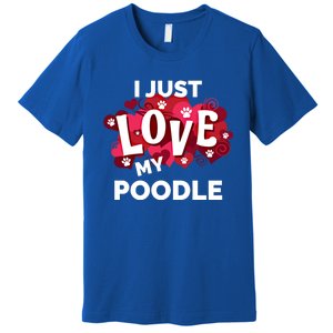 Valentine's Day Poodle Dog Love Gift Meaningful Gift Premium T-Shirt