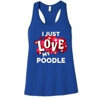 Valentine's Day Poodle Dog Love Gift Meaningful Gift Women's Racerback Tank