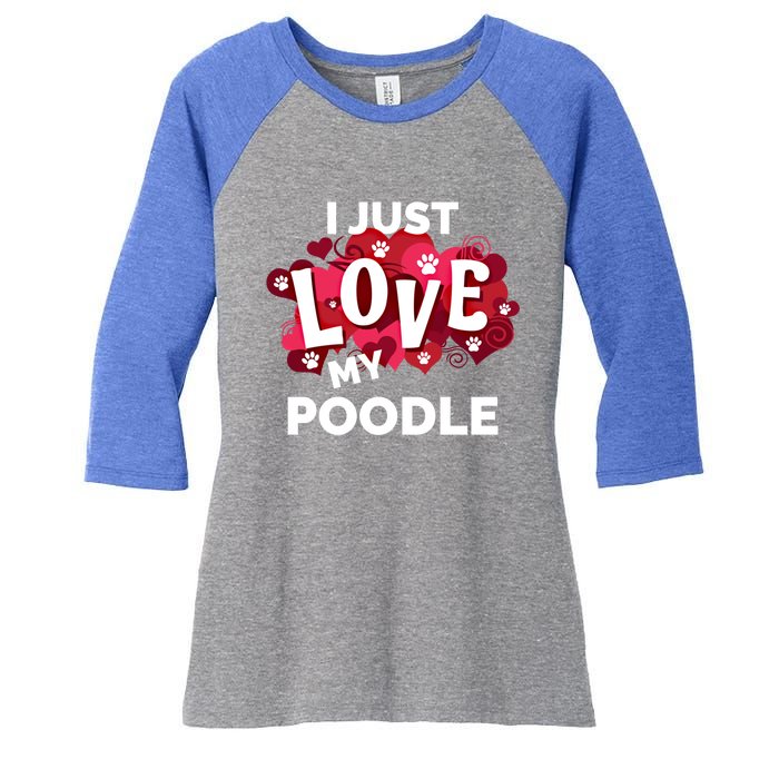 Valentine's Day Poodle Dog Love Gift Meaningful Gift Women's Tri-Blend 3/4-Sleeve Raglan Shirt