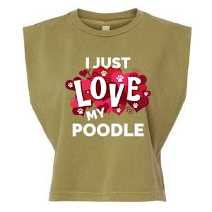 Valentine's Day Poodle Dog Love Gift Meaningful Gift Garment-Dyed Women's Muscle Tee