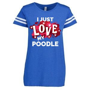 Valentine's Day Poodle Dog Love Gift Meaningful Gift Enza Ladies Jersey Football T-Shirt