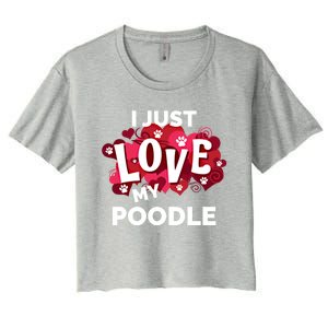 Valentine's Day Poodle Dog Love Gift Meaningful Gift Women's Crop Top Tee