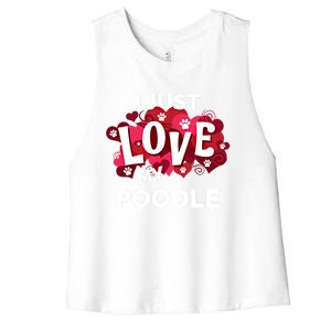 Valentine's Day Poodle Dog Love Gift Meaningful Gift Women's Racerback Cropped Tank