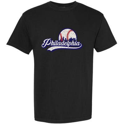 Vintage Distressed Philadelphia Baseball Lovers Garment-Dyed Heavyweight T-Shirt