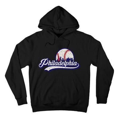 Vintage Distressed Philadelphia Baseball Lovers Tall Hoodie