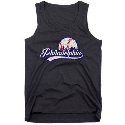 Vintage Distressed Philadelphia Baseball Lovers Tank Top