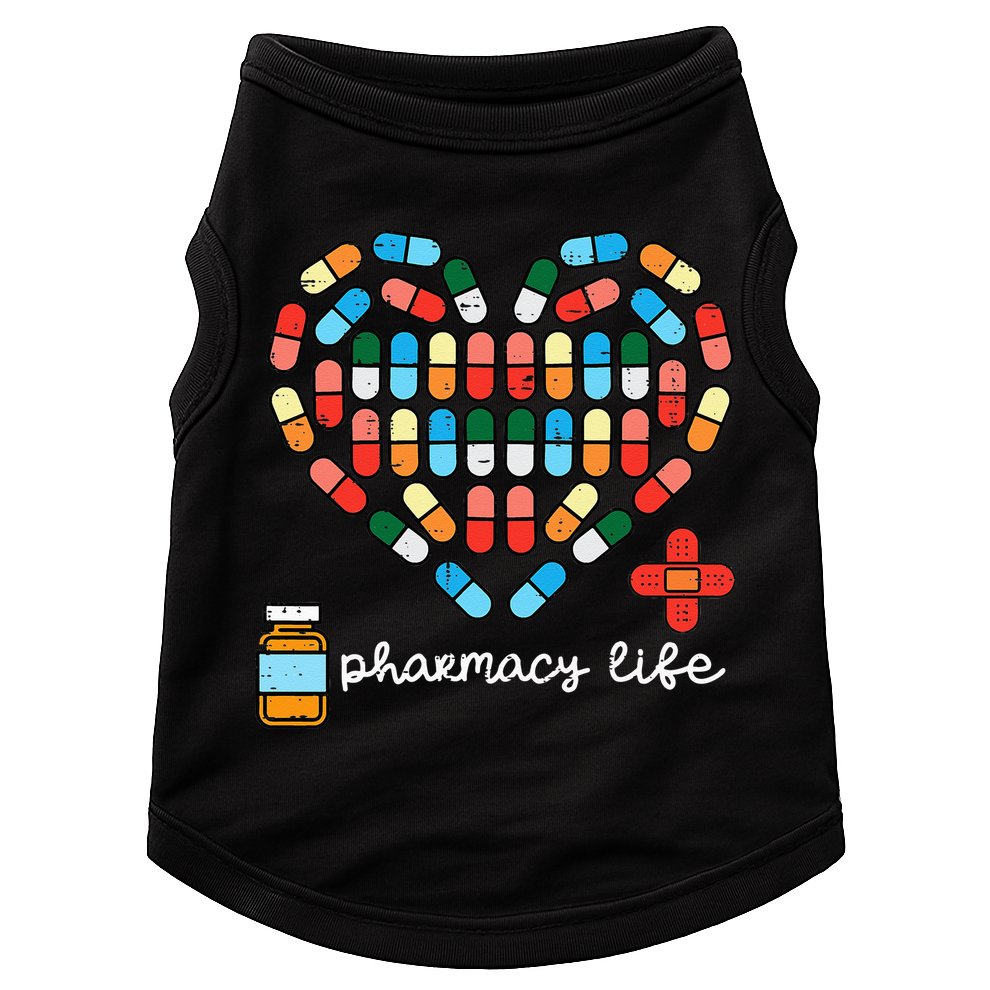 Valentines Day Pharmacy Life Pill Heart Pharmacist Doggie Tank