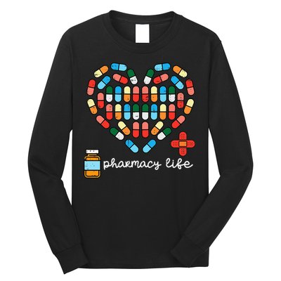Valentines Day Pharmacy Life Pill Heart Pharmacist Long Sleeve Shirt