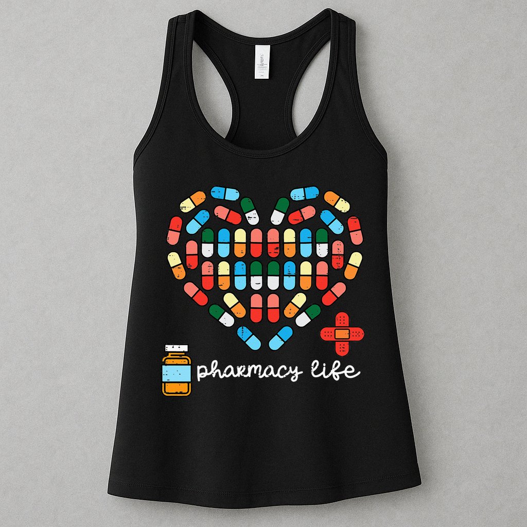 Valentines Day Pharmacy Life Pill Heart Pharmacist Womens Tank Top