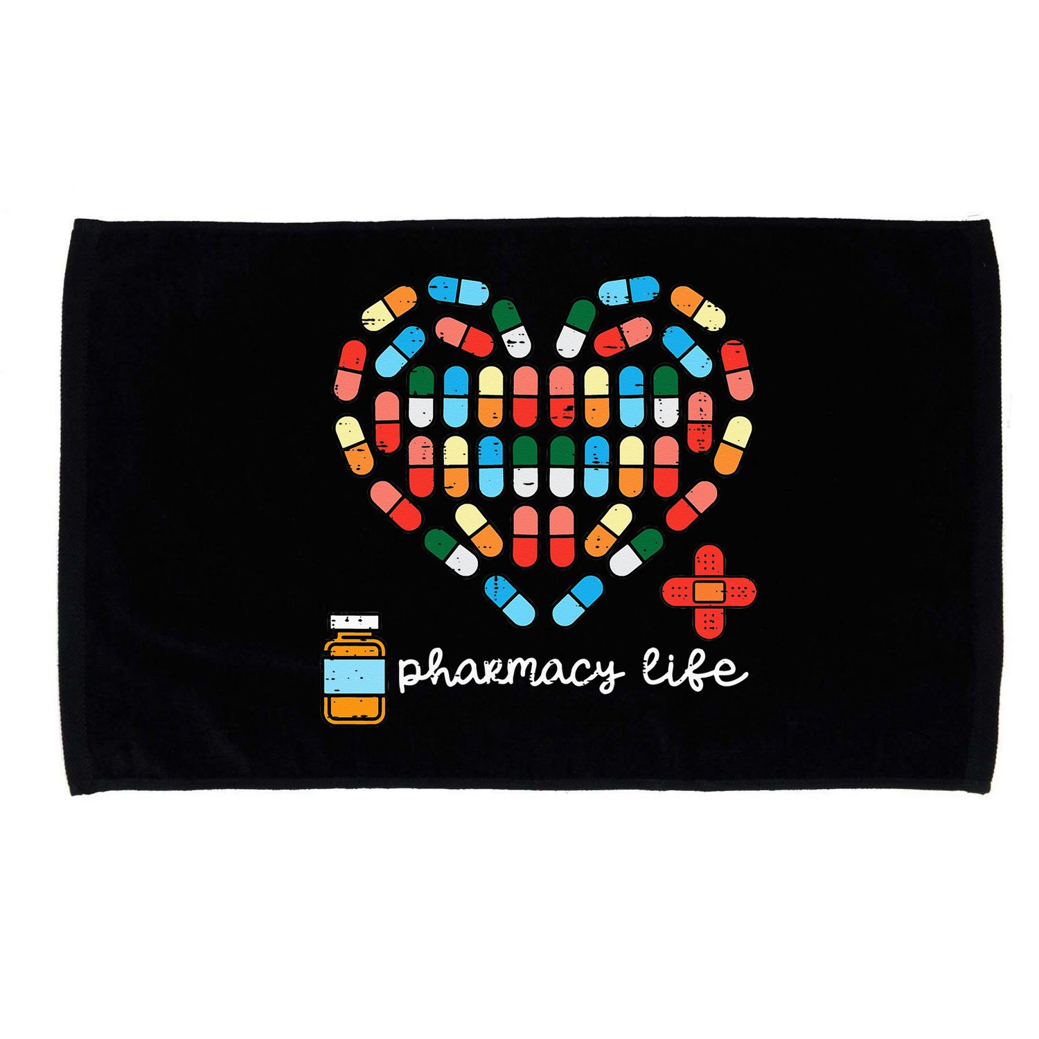 Valentines Day Pharmacy Life Pill Heart Pharmacist Microfiber Hand Towel