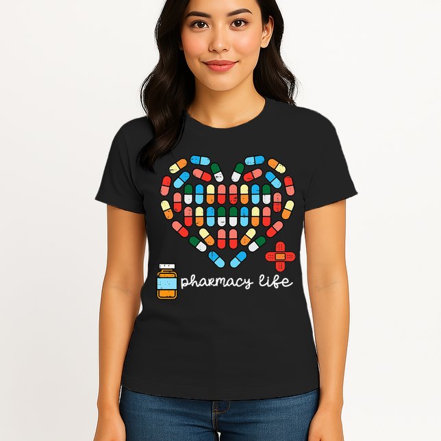 Valentines Day Pharmacy Life Pill Heart Pharmacist Womens T-Shirt