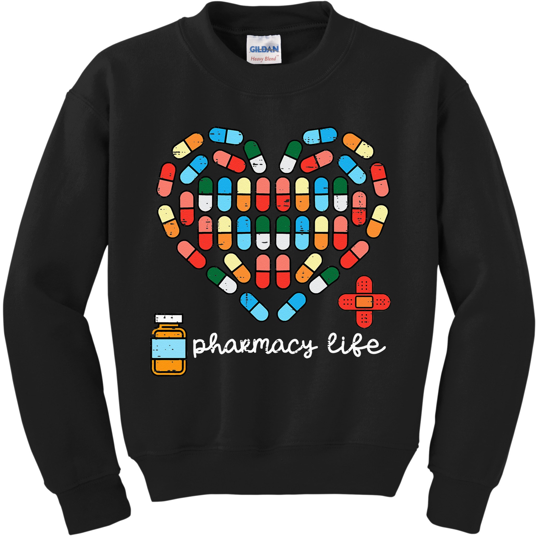 Valentines Day Pharmacy Life Pill Heart Pharmacist Kids Sweatshirt