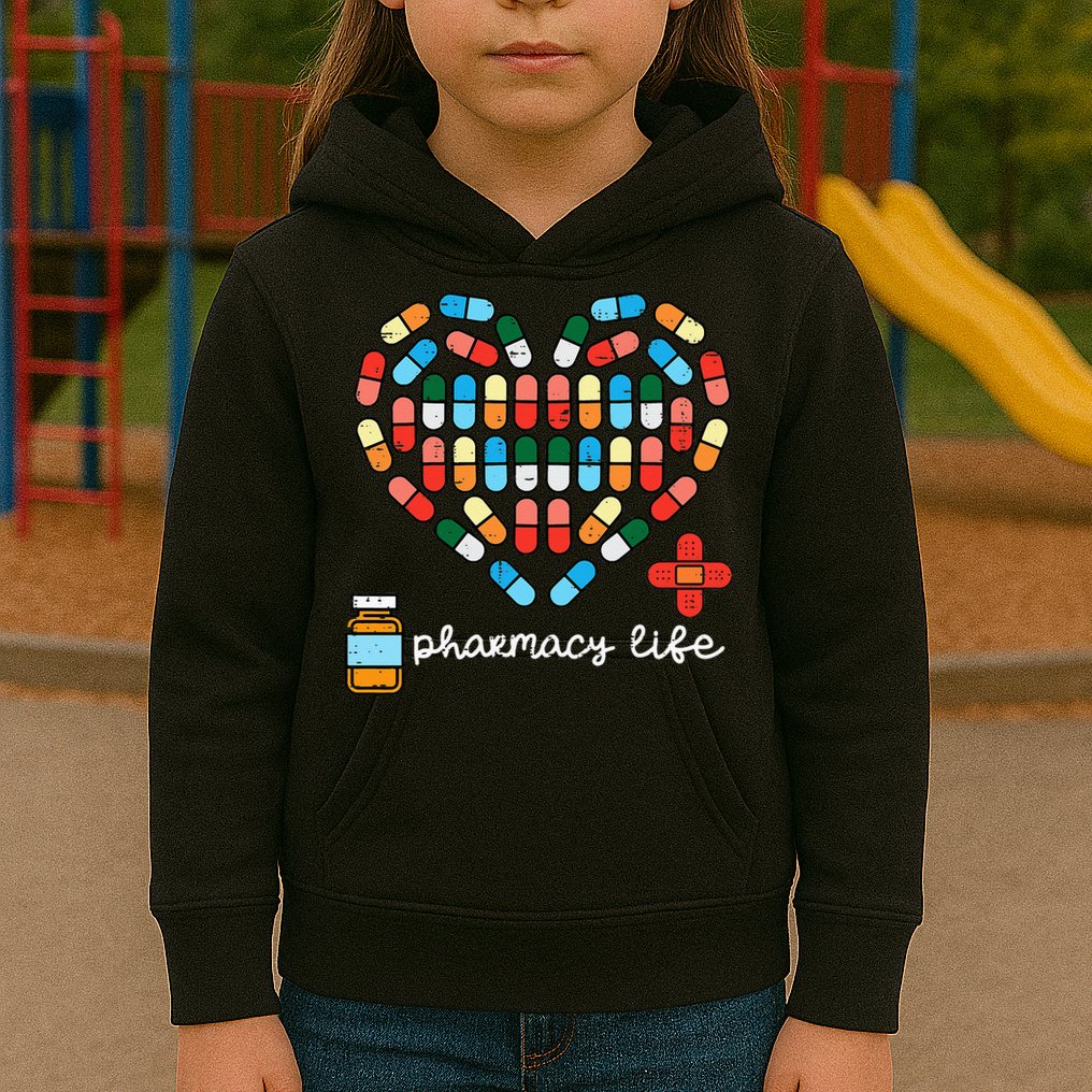 Valentines Day Pharmacy Life Pill Heart Pharmacist Kids Hoodie