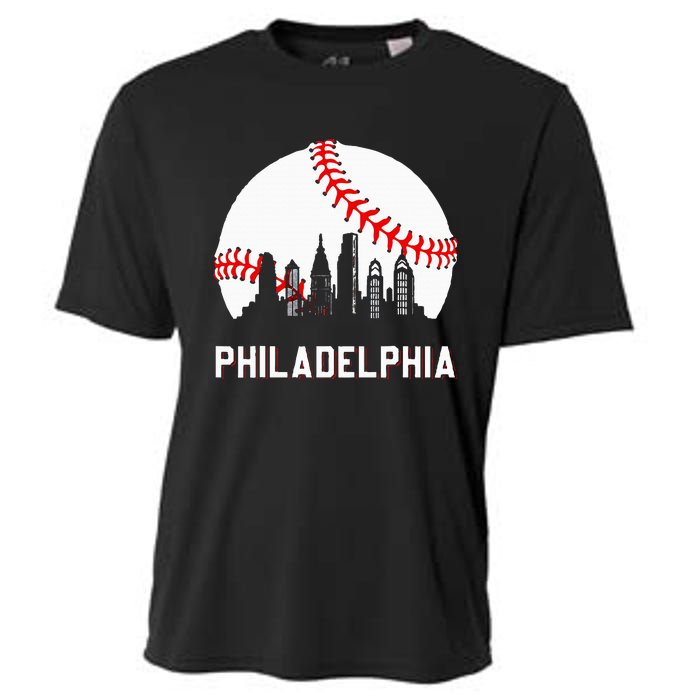 Vintage Distressed Philly Baseball Lovers Cooling Performance Crew T-Shirt