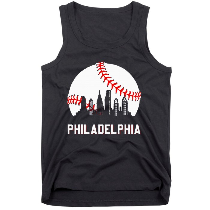 Vintage Distressed Philly Baseball Lovers Tank Top