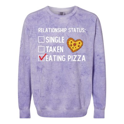 Valentines Day Pizza Party Single Taken Pizza Eating Lover Cute Gift Colorblast Crewneck Sweatshirt