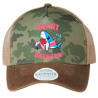 Valentines Day Pool Party Shark Heart Breaker Funny Funny Gift Legacy Tie Dye Trucker Hat