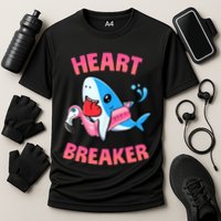 Valentines Day Pool Party Shark Heart Breaker Funny Funny Gift Cooling Performance Crew T-Shirt