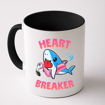 Valentines Day Pool Party Shark Heart Breaker Funny Funny Gift Mug