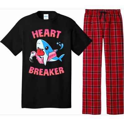 Valentines Day Pool Party Shark Heart Breaker Funny Funny Gift Pajama Set