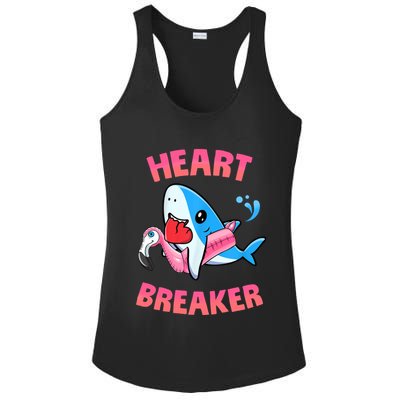 Valentines Day Pool Party Shark Heart Breaker Funny Funny Gift Ladies PosiCharge Competitor Racerback Tank