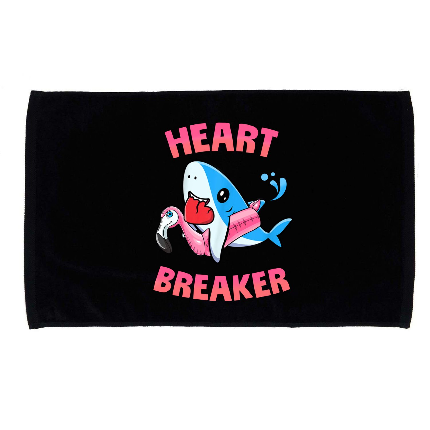 Valentines Day Pool Party Shark Heart Breaker Funny Funny Gift Microfiber Hand Towel