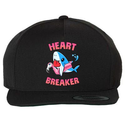 Valentines Day Pool Party Shark Heart Breaker Funny Funny Gift Wool Snapback Cap