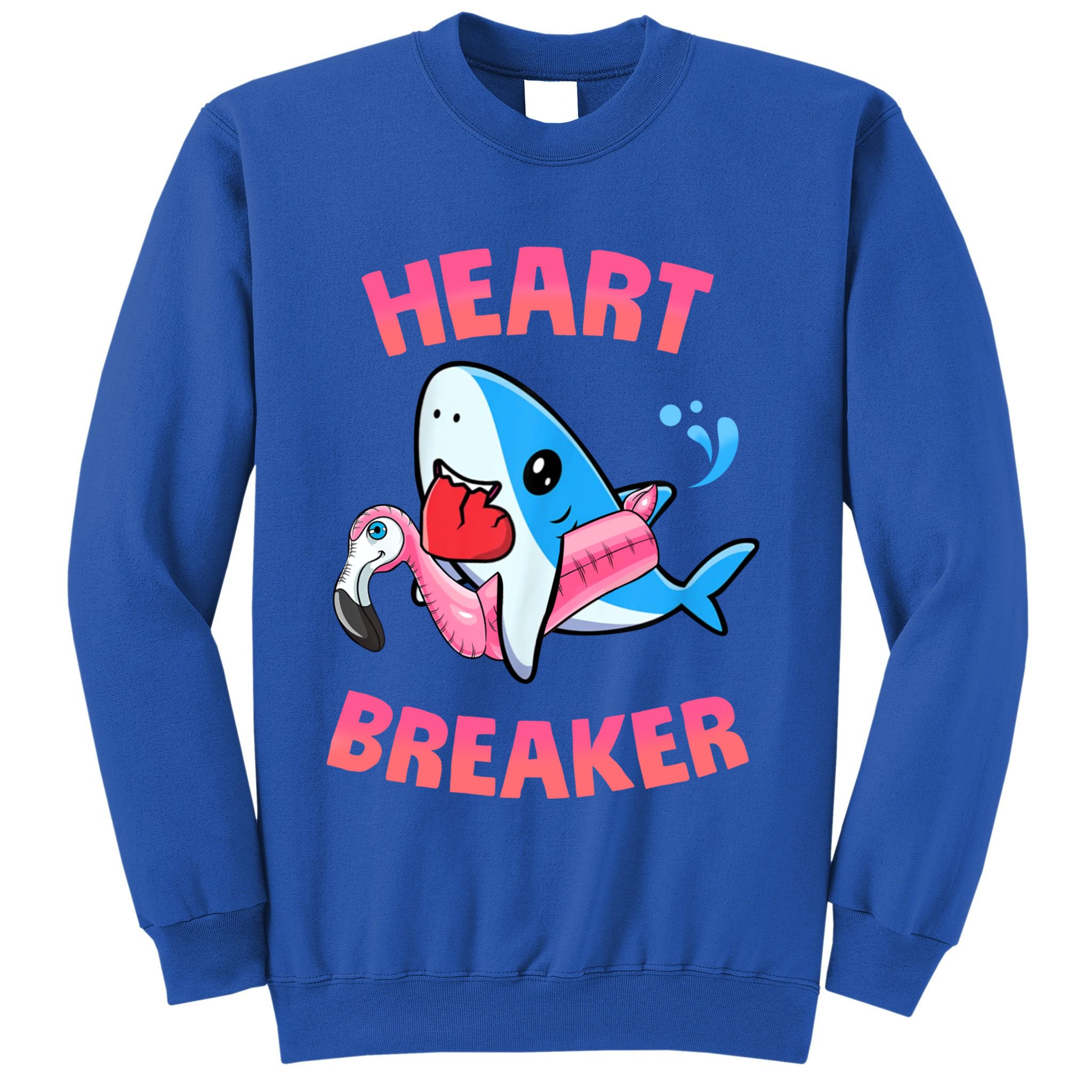 Valentines Day Pool Party Shark Heart Breaker Funny Funny Gift Sweatshirt
