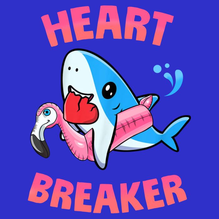 Valentines Day Pool Party Shark Heart Breaker Funny Funny Gift Sweatshirt