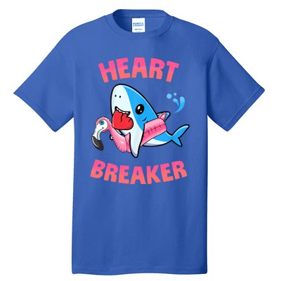 Valentines Day Pool Party Shark Heart Breaker Funny Funny Gift Tall T-Shirt