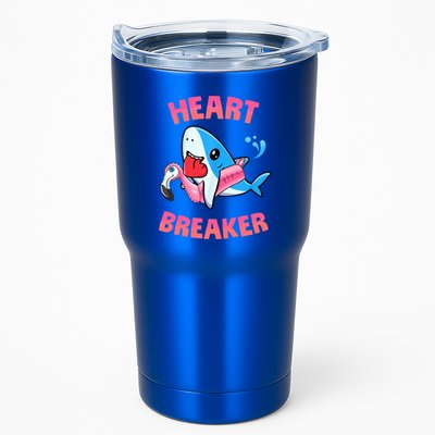Valentines Day Pool Party Shark Heart Breaker Funny Funny Gift Tumbler