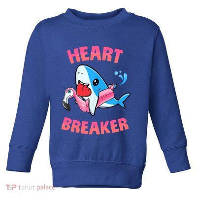 Valentines Day Pool Party Shark Heart Breaker Funny Funny Gift Toddler Sweatshirt