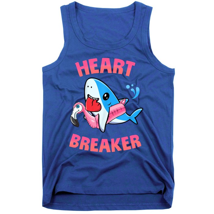 Valentines Day Pool Party Shark Heart Breaker Funny Funny Gift Tank Top