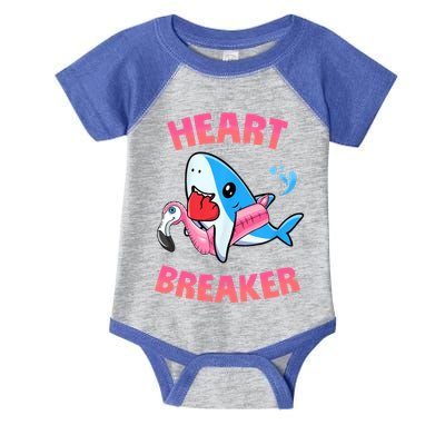Valentines Day Pool Party Shark Heart Breaker Funny Funny Gift Infant Baby Jersey Bodysuit