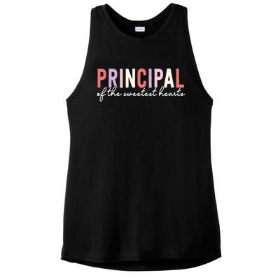 Valentines Day Principal Of The Sweetest Hearts School Gift Ladies PosiCharge Tri-Blend Wicking Tank