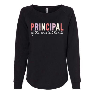 Valentines Day Principal Of The Sweetest Hearts School Gift Womens California Wash Sweatshirt