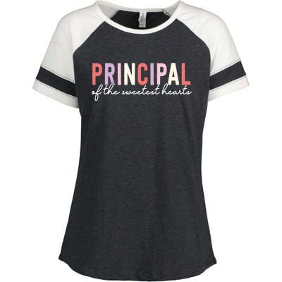 Valentines Day Principal Of The Sweetest Hearts School Gift Enza Ladies Jersey Colorblock Tee