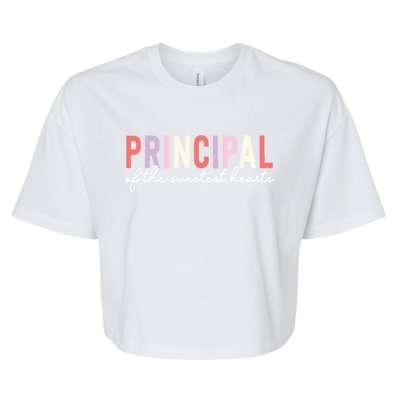 Valentines Day Principal Of The Sweetest Hearts School Gift Bella+Canvas Jersey Crop Tee