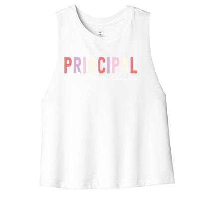 Valentines Day Principal Of The Sweetest Hearts School Gift Women's Racerback Cropped Tank