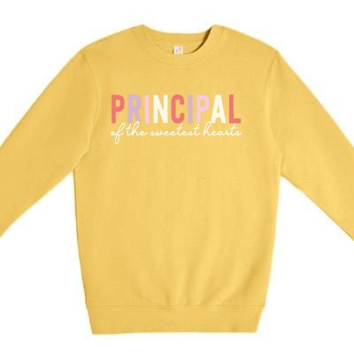 Valentines Day Principal Of The Sweetest Hearts School Funny Gift Premium Crewneck Sweatshirt