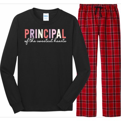 Valentines Day Principal Of The Sweetest Hearts School Funny Gift Long Sleeve Pajama Set