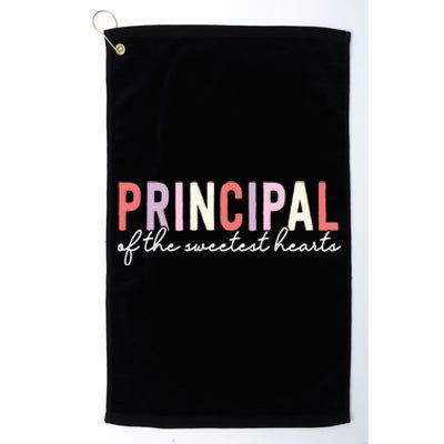 Valentines Day Principal Of The Sweetest Hearts School Funny Gift Platinum Collection Golf Towel