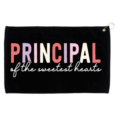 Valentines Day Principal Of The Sweetest Hearts School Funny Gift Grommeted Golf Towel