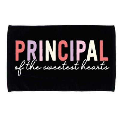 Valentines Day Principal Of The Sweetest Hearts School Funny Gift Microfiber Hand Towel