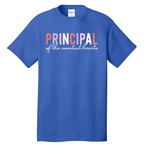 Valentines Day Principal Of The Sweetest Hearts School Funny Gift Tall T-Shirt