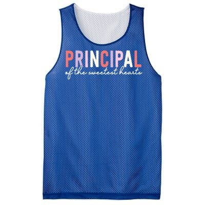 Valentines Day Principal Of The Sweetest Hearts School Funny Gift Mesh Reversible Basketball Jersey Tank