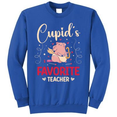 Valentine's Day Pig Lover Funny Cupid's Favorite Teacher Gift Sweatshirt